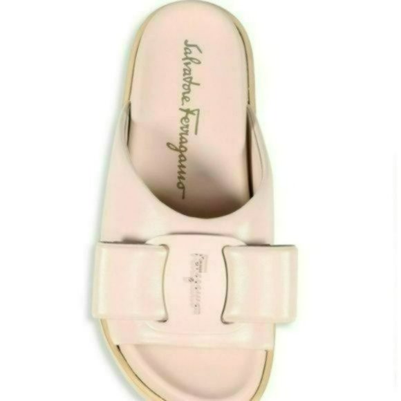 Salvatore Ferragamo Virgil Leather Slides-9W - Picture 3 of 9
